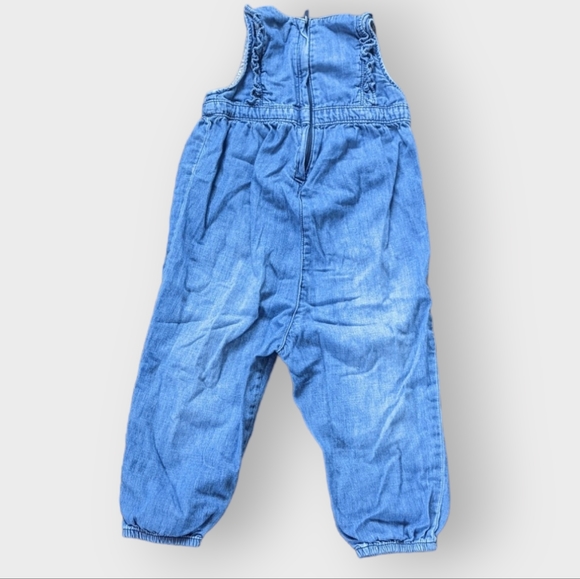 12-18 Months H&M Baby Girl Chambray Romper with Floral Pattern Inside - Picture 2 of 5